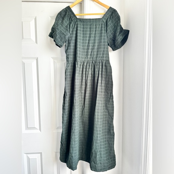 Madewell Square Neck Corduroy Midi Dress in Windowpane - Picture 3 of 6
